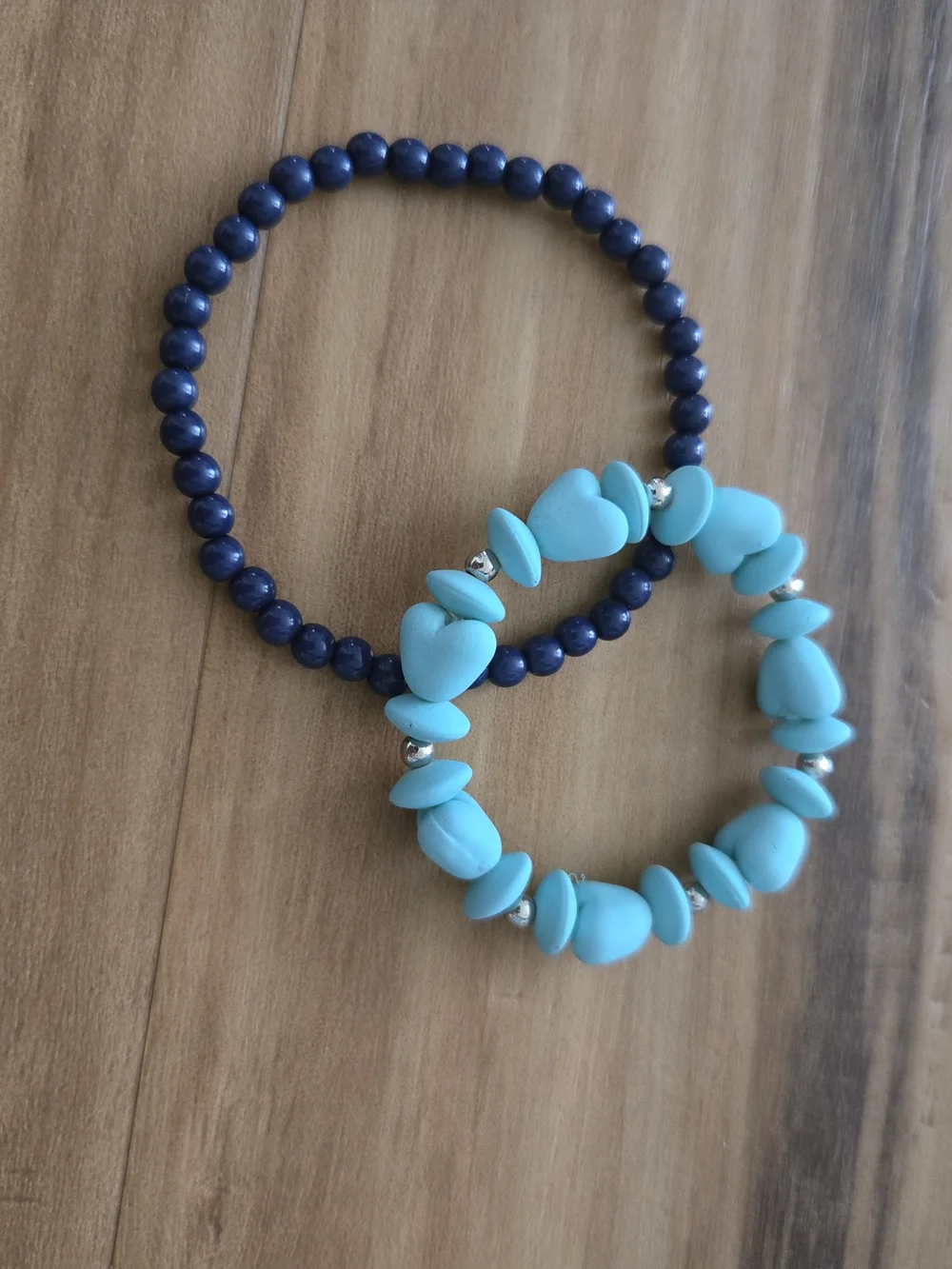 4/$15 Tropical Girls Turquoise & Navy Bracelets Set Boho Bangles